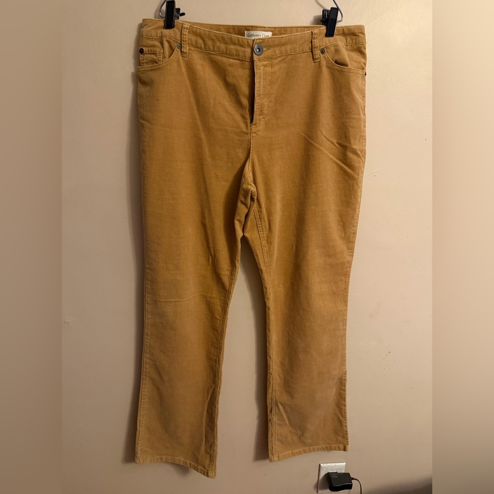 Coldwater Creek Women's Corduroy Straight-Leg Jeans in Mustard Tan